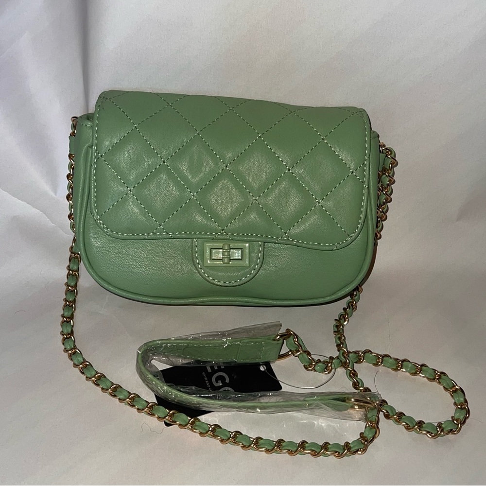 New with Tags Ego Mint Green Quilted Crossbody Bag